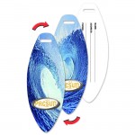 Custom Imprinted Surfboard Luggage Tag w/Ocean Surf Wave Lenticular Flip Design (Custom)