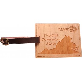 Logo Branded 3" x 4" - Virginia Hardwood Luggage Tags  Logo Branded 3" x 4" - Virginia Hardwood Luggage Tags