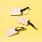 Logo Branded Wood Luggage Tags - 3" W x 3" H