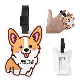 Corgi Silicone Luggage Tag W/ Name ID Card with Logo  Corgi Silicone Luggage Tag W/ Name ID Card with Logo