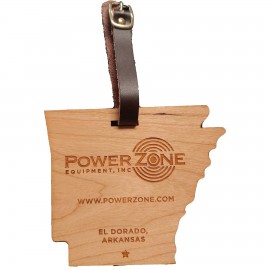 Promotional Hardwood State Luggage Tags