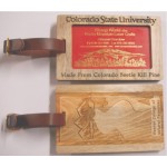 3" x 4.5" - Hardwood Luggage Tag - Laser Engraved - USA-Made Custom Printed
