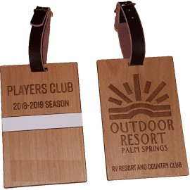Hardwood Bag or Luggage Tag with Logo