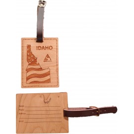 3" x 4" - Idaho Hardwood Luggage Tags with Logo  3" x 4" - Idaho Hardwood Luggage Tags with Logo