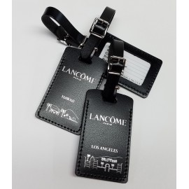 DEBOSSING & HOT STAMPING Genuine leather luggage tag. with Logo