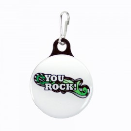 Zipper Pull Charm / Tag (3/4" Double Sided Dome with Metal Backer) with Logo