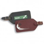 Luggage Tag w/Button Security Flap with Logo