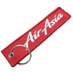 2-Sided Embroidery Fabric Flight Key Tag with Logo