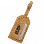 Eco Friendly CORK LUGGAGE TAG WITH A STRAP with Logo