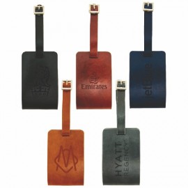 New Age Italian PU Leather Luggage Tag with Logo
