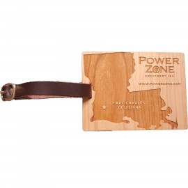 Logo Branded Hardwood State Luggage Tags