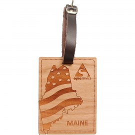 Custom Hardwood State Luggage Tags
