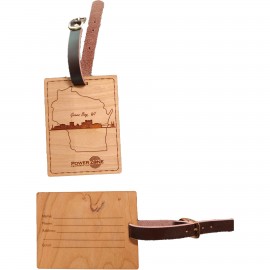 Custom Hardwood State Luggage Tags