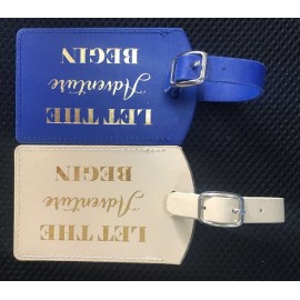 Logo Branded PU Leather Luggage Tag