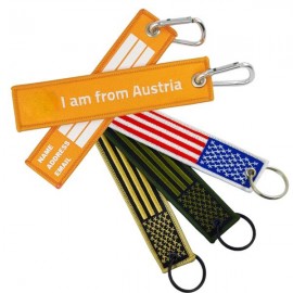 5" Embroidered Keychain Tag with Logo  5" Embroidered Keychain Tag with Logo