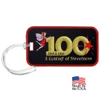 Logo Branded Full Color 4CP Luggage Tag with Merrow Border