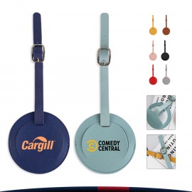 Logo Branded Round PU Luggage Tag  Logo Branded Round PU Luggage Tag