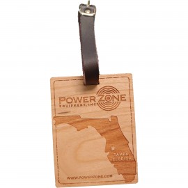 Logo Branded Hardwood State Luggage Tags