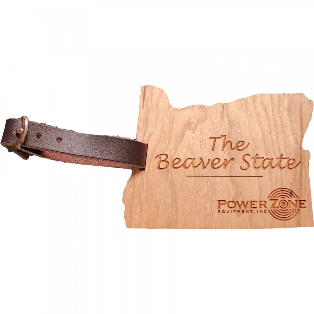 Customized Hardwood State Luggage Tags