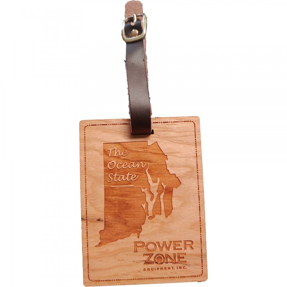 Promotional Hardwood State Luggage Tags