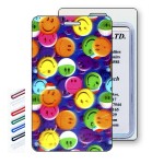 Custom Printed 3D Lenticular Colorful Smiley Faces Luggage Tag (Imprinted)
