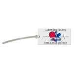 Custom Imprinted Custom shaped luggage tag - rectangle 2 (4"x2") 1C on colored vinyl