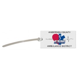 Custom shaped luggage tag - rectangle 2 (4"x2") 1 color on any color vinyl with Logo