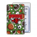 Logo Branded Luggage Tag w/Sports 3D Lenticular Depth Effect (Custom)