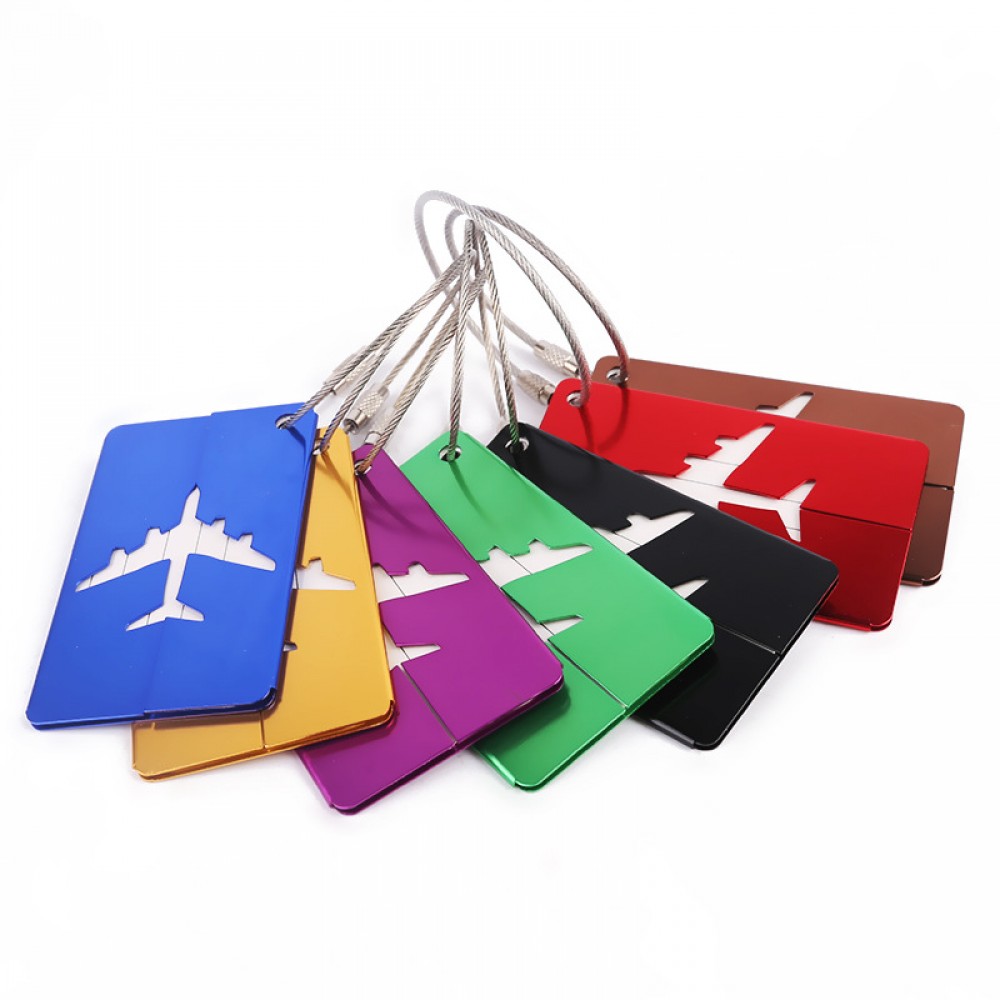 Luggage Tags Business Card Holder Aluminum Travel ID Bag Tag with Logo