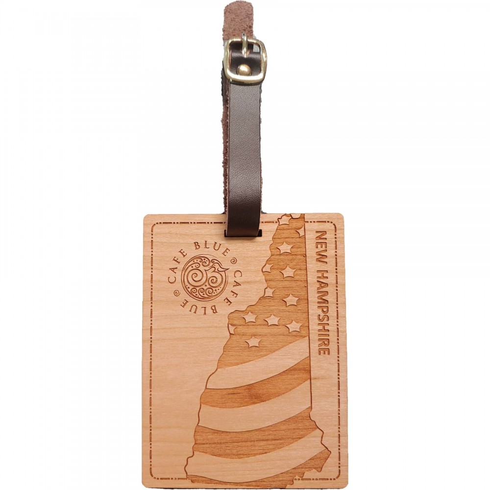 Promotional Hardwood State Luggage Tags