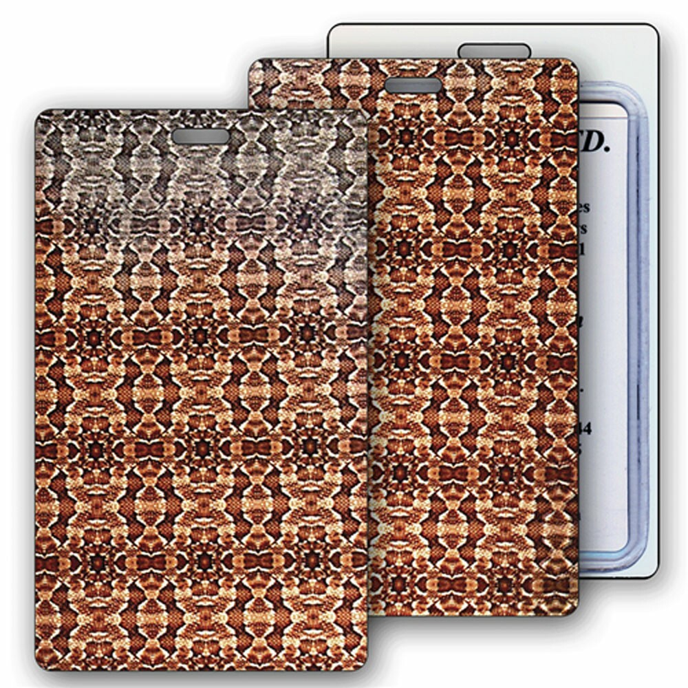 Custom Imprinted Lenticular Changing Colors Snake Skin Luggage Tag (Imprinted) Custom Imprinted Lenticular Changing Colors Snake Skin Luggage Tag (Imprinted)