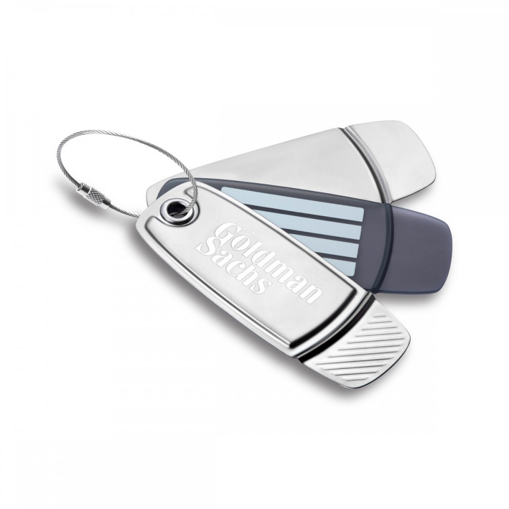 Logo Branded Wexford Luggage Tag - Slate Grey Logo Branded Wexford Luggage Tag - Slate Grey