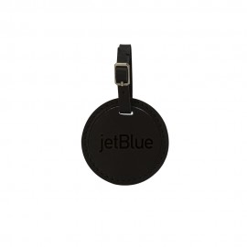 Culver Round Leather Luggage Tag with Logo  Culver Round Leather Luggage Tag with Logo