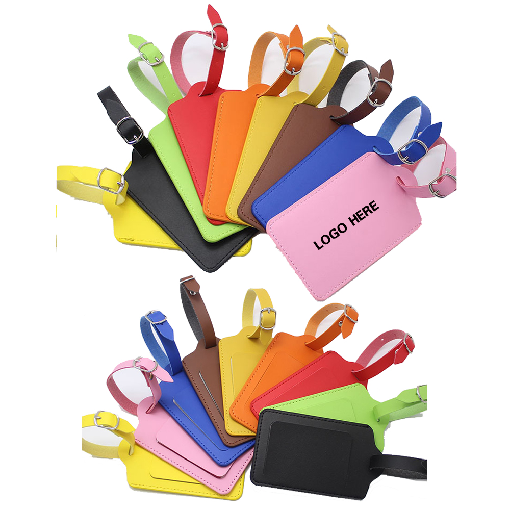 Logo Branded Classic Leather Luggage Tag