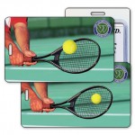 Custom Imprinted Luggage Tag w/3D Lenticular Image of a Tennis Ball and Racquet (Imprinted)