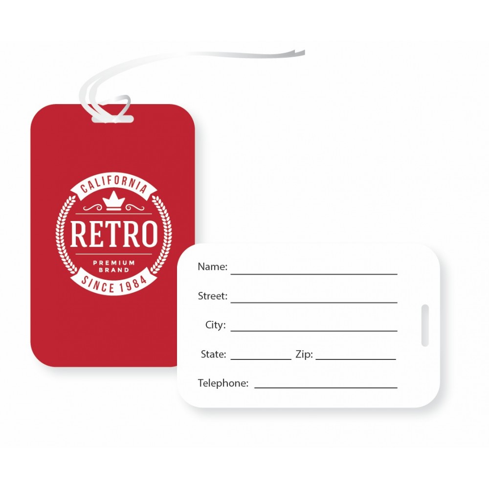 Logo Branded Luggage Tag w/Clear Loop (2.5"x4")