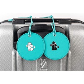 Round Shaped PU Leather Luggage Tag with Logo