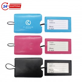 PU Leather Luggage Tag with Logo  PU Leather Luggage Tag with Logo
