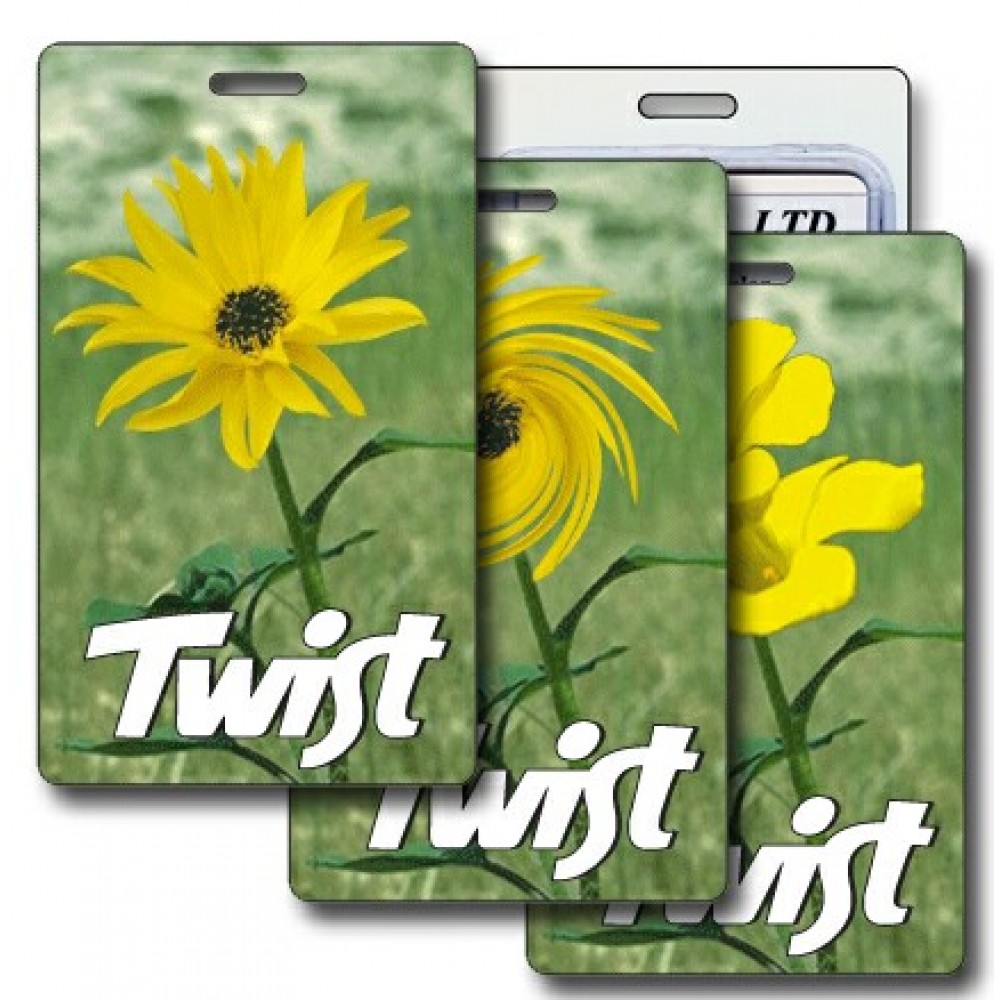 Custom Imprinted 3D Lenticular Yellow Flower Twist Stock Image Luggage Tag (Imprinted) Custom Imprinted 3D Lenticular Yellow Flower Twist Stock Image Luggage Tag (Imprinted)