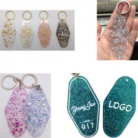 Promotional Spangly Board Hotel Key Tag & Motel KeyChain