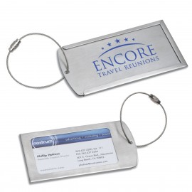 Promotional "Prestige" Brushed Metal Luggage Bag Tag