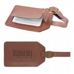 Concord Leather Luggage Tag (English Tan) with Logo
