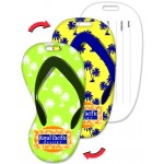 Custom Imprinted Flip-Flop Shape Luggage Tag w/Palm Trees Lenticular Design (Custom)