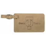 Custom Imprinted Luggage ID Tag - Light Brown, Leatherette