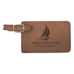 Personalized Dark Brown Leatherette Luggage Tag