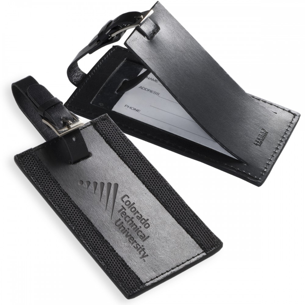 Logo Branded Majestic Leather Luggage Tag Logo Branded Majestic Leather Luggage Tag