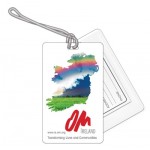 Logo Branded Large Laminated Luggage Tag w/Pouch (0.045 plastic)