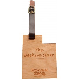 3" x 4" - Utah Hardwood Luggage Tags with Logo  3" x 4" - Utah Hardwood Luggage Tags with Logo