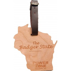 3" x 4" - Wisconsin Hardwood Luggage Tags with Logo  3" x 4" - Wisconsin Hardwood Luggage Tags with Logo