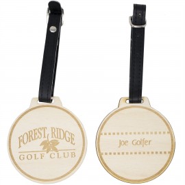 Wood Golf Bag Tags - 2 1/2" H x 2 1/2" W with Logo